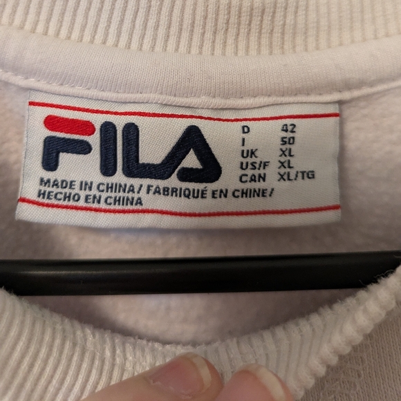 FILA White Crewneck Sweatshirt with Black and Gray Accents - Picture 7 of 8